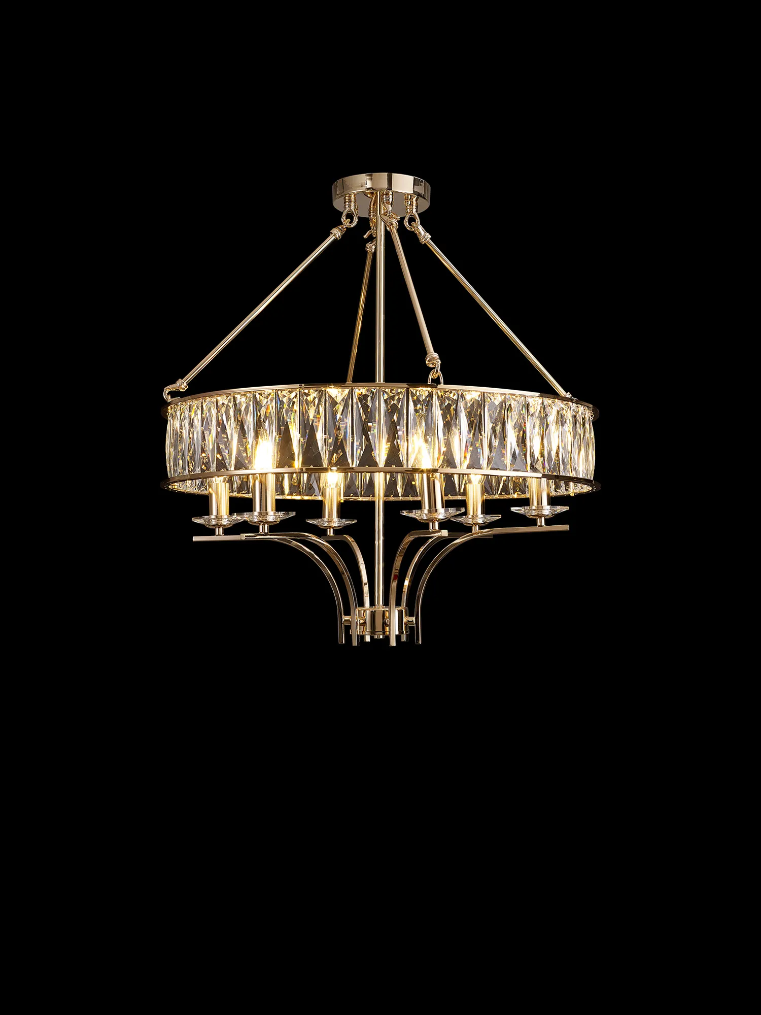 Vivienne Crystal Pendant/Semi Ceiling 6 Light French Gold IL31825  Diyas Vivienne French Gold